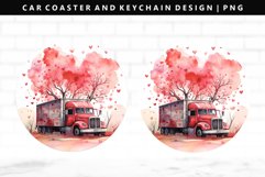 Truck Keychain And Car Coaster Sublimation Design Product Image 1