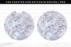 Flower Keychain And Car Coaster Sublimation Design Product Image 1