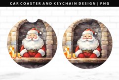 Funny Santa Keychain And Car Coaster Sublimation Design Product Image 1