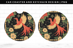 Hanafuda Keychain And Car Coaster Sublimation Design Product Image 1