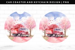 Truck Keychain And Car Coaster Sublimation Design Product Image 1