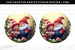 Loving Gnome Keychain And Car Coaster Sublimation Design Product Image 1