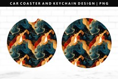 Alcohol Ink Keychain And Car Coaster Sublimation Design Product Image 1