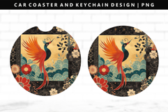 Hanafuda Keychain And Car Coaster Sublimation Design Product Image 1