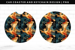 Alcohol Ink Keychain And Car Coaster Sublimation Design Product Image 1