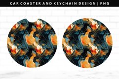 Alcohol Ink Keychain And Car Coaster Sublimation Design Product Image 1