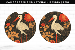 Hanafuda Keychain And Car Coaster Sublimation Design Product Image 1