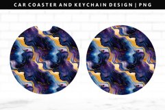Alcohol Ink Keychain And Car Coaster Sublimation Design Product Image 1