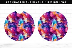 Alcohol Ink Keychain And Car Coaster Sublimation Design Product Image 1