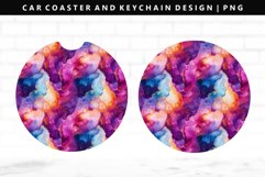 Alcohol Ink Keychain And Car Coaster Sublimation Design Product Image 1