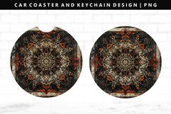 Mandala Keychain And Car Coaster Sublimation Design Product Image 1