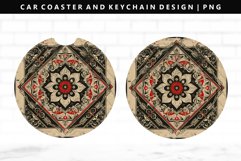 Mandala Keychain And Car Coaster Sublimation Design Product Image 1