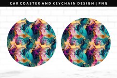Alcohol Ink Keychain And Car Coaster Sublimation Design Product Image 1