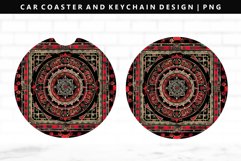 Mandala Keychain And Car Coaster Sublimation Design Product Image 1