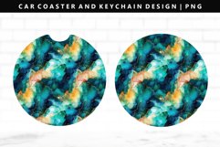 Alcohol Ink Keychain And Car Coaster Sublimation Design Product Image 1