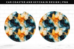 Alcohol Ink Keychain And Car Coaster Sublimation Design Product Image 1