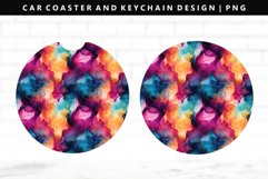 Alcohol Ink Keychain And Car Coaster Sublimation Design Product Image 1