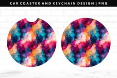 Alcohol Ink Keychain And Car Coaster Sublimation Design Product Image 1