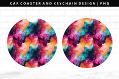 Alcohol Ink Keychain And Car Coaster Sublimation Design Product Image 1