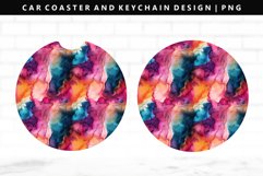 Alcohol Ink Keychain And Car Coaster Sublimation Design Product Image 1