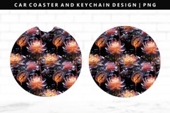 Flower Keychain And Car Coaster Sublimation Design Product Image 1