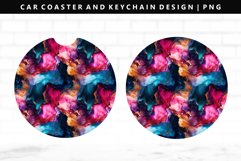 Alcohol Ink Keychain And Car Coaster Sublimation Design Product Image 1