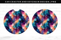 Alcohol Ink Keychain And Car Coaster Sublimation Design Product Image 1