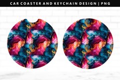 Alcohol Ink Keychain And Car Coaster Sublimation Design Product Image 1
