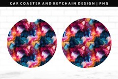 Alcohol Ink Keychain And Car Coaster Sublimation Design Product Image 1