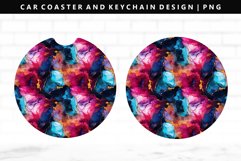 Alcohol Ink Keychain And Car Coaster Sublimation Design Product Image 1