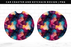 Alcohol Ink Keychain And Car Coaster Sublimation Design Product Image 1