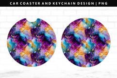 Alcohol Ink Keychain And Car Coaster Sublimation Design Product Image 1