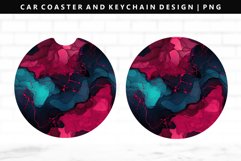 Alcohol Ink Keychain And Car Coaster Sublimation Design Product Image 1