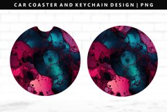 Alcohol Ink Keychain And Car Coaster Sublimation Design Product Image 1