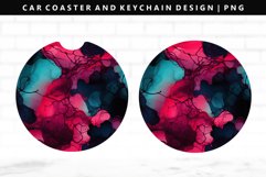 Alcohol Ink Keychain And Car Coaster Sublimation Design Product Image 1
