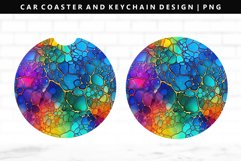 Alcohol Ink Keychain And Car Coaster Sublimation Design Product Image 1