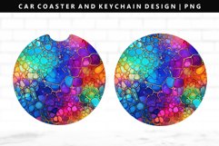 Alcohol Ink Keychain And Car Coaster Sublimation Design Product Image 1