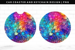Alcohol Ink Keychain And Car Coaster Sublimation Design Product Image 1
