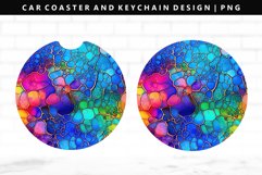 Alcohol Ink Keychain And Car Coaster Sublimation Design Product Image 1