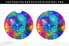 Alcohol Ink Keychain And Car Coaster Sublimation Design Product Image 1