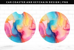Alcohol Ink Keychain And Car Coaster Sublimation Design Product Image 1