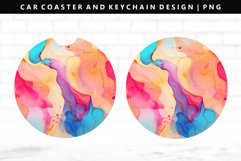 Alcohol Ink Keychain And Car Coaster Sublimation Design Product Image 1