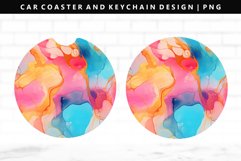 Alcohol Ink Keychain And Car Coaster Sublimation Design Product Image 1