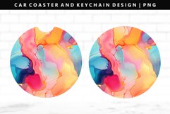 Alcohol Ink Keychain And Car Coaster Sublimation Design Product Image 1