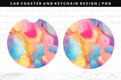 Alcohol Ink Keychain And Car Coaster Sublimation Design Product Image 1