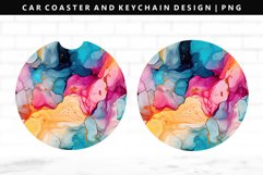 Alcohol Ink Keychain And Car Coaster Sublimation Design Product Image 1