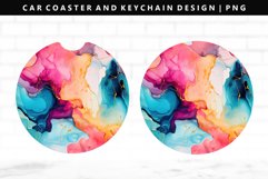 Alcohol Ink Keychain And Car Coaster Sublimation Design Product Image 1