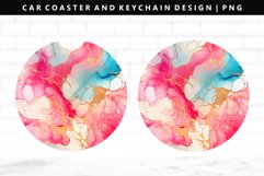Alcohol Ink Keychain And Car Coaster Sublimation Design Product Image 1