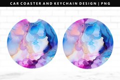 Alcohol Ink Keychain And Car Coaster Sublimation Design Product Image 1