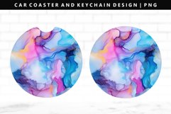 Alcohol Ink Keychain And Car Coaster Sublimation Design Product Image 1